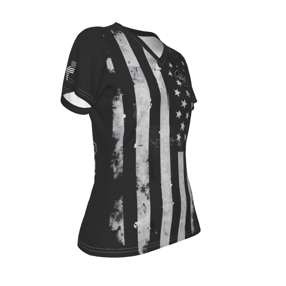The League Room USA Flag V-neck Women's T-shirt