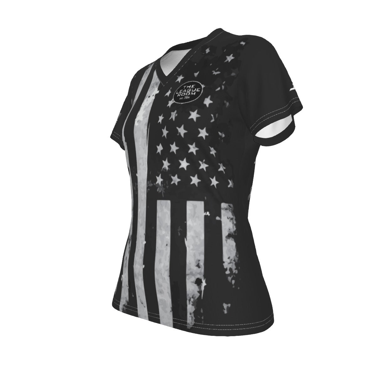 The League Room USA Flag V-neck Women's T-shirt